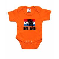 Bellatio Holland met leeuw en vlag oranje romper Holland supporter EK/ WK voor babys -