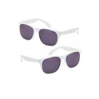 6x stuks voordelige witte zonnebril -