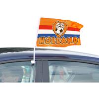 2x stuks Oranje Holland autovlaggen 30 x 45 cm -