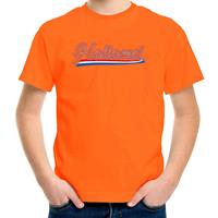 Bellatio Oranje t-shirt Holland / Nederland supporter Holland met Nederlandse wimpel EK/ WK voor kinderen
