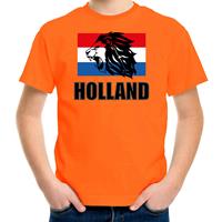 Bellatio Oranje t-shirt Holland / Nederland supporter met leeuw en vlag EK/ WK voor kinderen