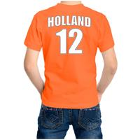 Bellatio Oranje t-shirt met rugnummer 12 - Holland / Nederland fan shirt voor kinderen