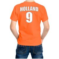 Bellatio Oranje t-shirt met rugnummer 9 - Holland / Nederland fan shirt voor kinderen