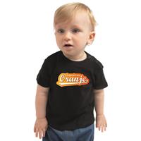 Bellatio Zwart t-shirt supporter van oranje Holland / Nederland fan voor babys 62 (1-3 maanden) -