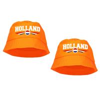 Bellatio 4x stuks oranje supporter / Koningsdag vissershoedje Holland voor EK/ WK fans -