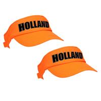 Bellatio 4x stuks Holland supporter zonneklep / sun visor oranje voor Koningsdag en EK / WK fans -