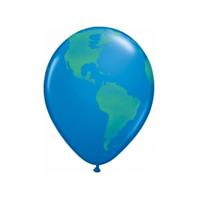 Set van 30x stuks ballonnen van wereldbollen/globe cm -