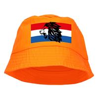 Bellatio Oranje supporter / Koningsdag vissershoedje met Nederlandse vlag en leeuw voor EK/ WK fans -
