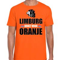 Bellatio Oranje t-shirt Limburg brult voor oranje heren - Holland / Nederland supporter shirt EK/ WK -
