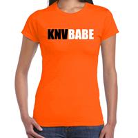 Bellatio Knvbabe oranje t-shirt Holland / Nederland supporter EK/ WK voor dames