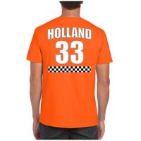 Bellatio Oranje t-shirt met rugnummer 33 - Holland / Nederland race fan shirt voor heren