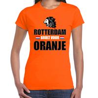 Bellatio Oranje t-shirt Rotterdam brult voor oranje dames - Holland / Nederland supporter shirt EK/ WK -