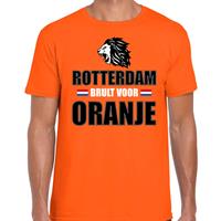 Bellatio Oranje t-shirt Rotterdam brult voor oranje heren - Holland / Nederland supporter shirt EK/ WK -
