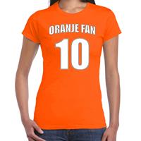 Bellatio Oranje fan nummer 10 oranje t-shirt Holland / Nederland supporter EK/ WK voor dames