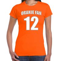 Bellatio Oranje fan nummer 12 oranje t-shirt Holland / Nederland supporter EK/ WK voor dames