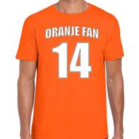 Bellatio Oranje fan nummer 14 oranje t-shirt Holland / Nederland supporter EK/ WK voor heren