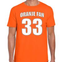 Bellatio Oranje race fan nummer 33 oranje t-shirt Holland / Nederland supporter voor heren