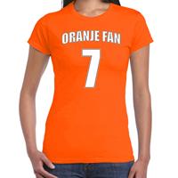 Bellatio Oranje fan nummer 7 oranje t-shirt Holland / Nederland supporter EK/ WK voor dames
