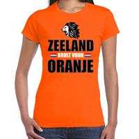Bellatio Oranje t-shirt Zeeland brult voor oranje dames - Holland / Nederland supporter shirt EK/ WK -