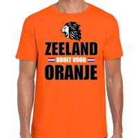 Bellatio Oranje t-shirt Zeeland brult voor oranje heren - Holland / Nederland supporter shirt EK/ WK -