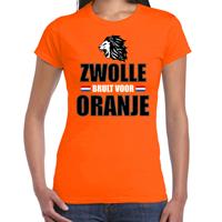 Bellatio Oranje t-shirt Zwolle brult voor oranje dames - Holland / Nederland supporter shirt EK/ WK -