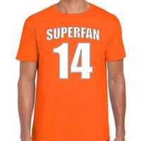 Bellatio Superfan nummer 14 oranje t-shirt Holland / Nederland supporter EK/ WK voor heren