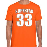 Bellatio Superfan nummer 33 oranje t-shirt Holland / Nederland supporter racing voor heren