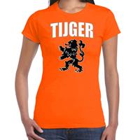 Bellatio Tijger met leeuw oranje t-shirt Holland / Nederland supporter EK/ WK voor dames
