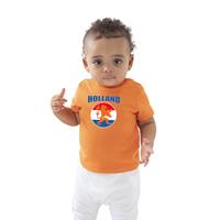 Bellatio Oranje t-shirt Holland met oranje leeuw Nederland supporter voor baby / peuter 60/66 (3-6 maanden) -