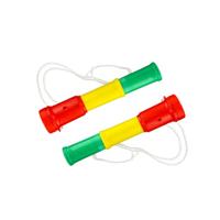 6x stuks feest/party toeter rood-geel-groen 20 cm -