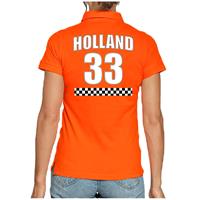 Bellatio Oranje race poloshirt met nummer 33 - Holland / Nederland fan shirt voor dames