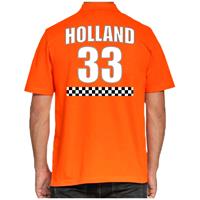 Bellatio Oranje race poloshirt met nummer 33 - Holland / Nederland fan shirt voor heren