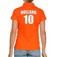 Bellatio Oranje supporter poloshirt met rugnummer 10 - Holland / Nederland fan shirt voor dames