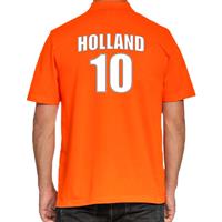 Bellatio Oranje supporter poloshirt met rugnummer 10 - Holland / Nederland fan shirt voor heren