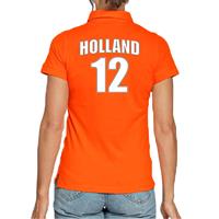 Bellatio Oranje supporter poloshirt met rugnummer 12 - Holland / Nederland fan shirt voor dames