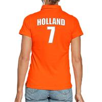 Bellatio Oranje supporter poloshirt met rugnummer 7 - Holland / Nederland fan shirt voor dames