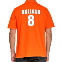 Bellatio Oranje supporter poloshirt met rugnummer 8 - Holland / Nederland fan shirt voor heren