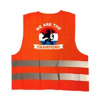 Bellatio We are the champions oranje veiligheidshesje EK / WK supporter outfit voor volwassenen
