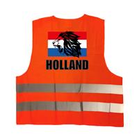 Bellatio Holland vlag met leeuw oranje veiligheidshesje EK / WK supporter outfit voor volwassenen
