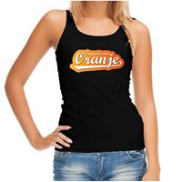 Bellatio Zwarte tanktop supporter van oranje Holland / Nederland fan EK/ WK voor dames