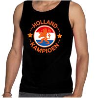 Bellatio Tanktop Holland kampioen met oranje leeuw Holland / Nederland supporter EK/ WK zwart voor heren