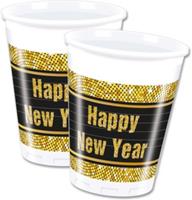 Procos Partybecher Happy New Year Retro 200 ml, 8 Stück