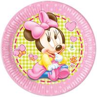 Procos Pappteller Baby Minnie 23 cm, 8 Stück rosa-kombi