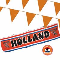 Bellatio EK oranje straat/ huis versiering pakket met oa 1x Holland spandoek 70 x300 en 100 m vlaggenlijnen -