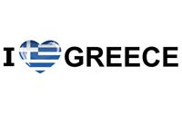 Bellatio 5x stuks I Love Greece vlaggen thema sticker 19 x 4 cm -