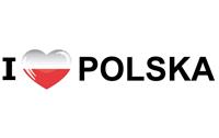 Bellatio 5x stuks I Love Polska/Polen vlaggen thema sticker 19 x 4 cm -