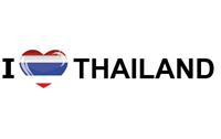 Bellatio 5x stuks I Love Thailand vlaggen thema sticker 19 x 4 cm -