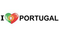 Bellatio 10x stuks I Love Portugal vlaggen thema sticker 19 x 4 cm -