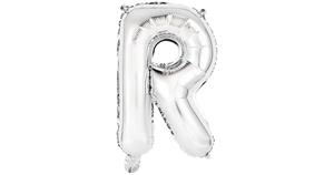 Amscan letterballon R folie 34 cm zilver