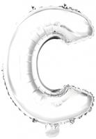 Amscan letterballon C folie 34 cm zilver
